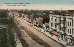 Twenty-Fifth Street, Looking Toward Union Depot Postcard