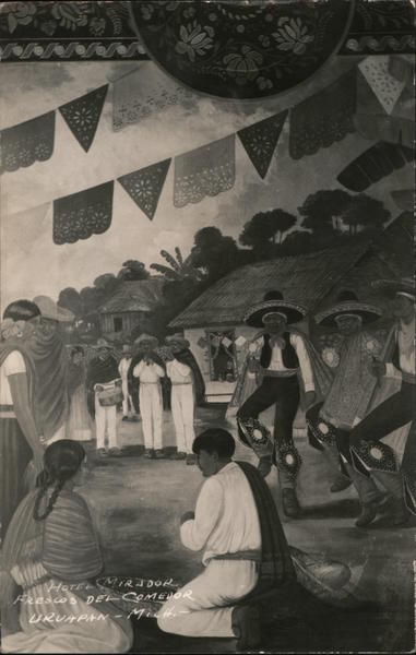 Dining Room Frescoes - Hotel Mirador Uruapan MC Mexico