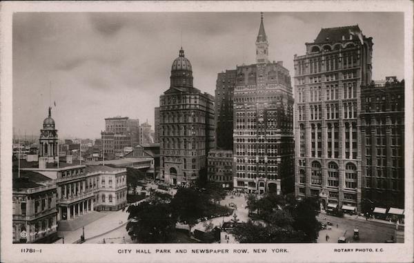 City Hall Park and Newspaper Row New York