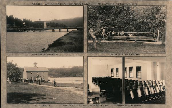 Scenes at Seabeck Hood Canal (four different photographs in 2*2 grid) Washington