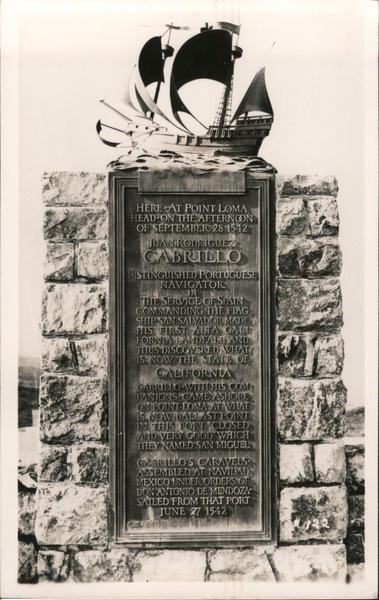 Bronze Plaque honoring Juan Rodriguez Cabrillo Point Loma California