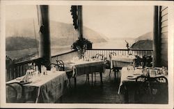 Outdoor dining area on porch Postcard