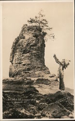 Chief White Elk at Siwash Rock, Stanley Park Postcard