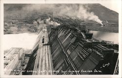 Looking East Across Top of Grand Coulee Dam Postcard
