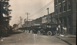 Row of Touring Automobiles Postcard