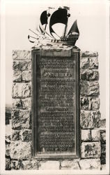 Bronze Plaque honoring Juan Rodriguez Cabrillo Postcard