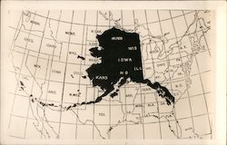 How Big is Alaska? Midwest Map Postcard