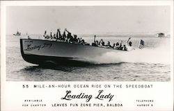 Leading Lady Speedboat - Available for Charter Postcard