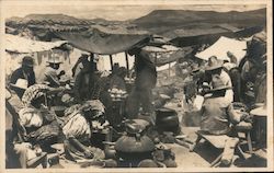 Market Scene Postcard