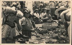 Women Selling Baskets at Friday Market Postcard