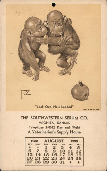 The Southwestern Serum Co. Calendar Wichita Kansas