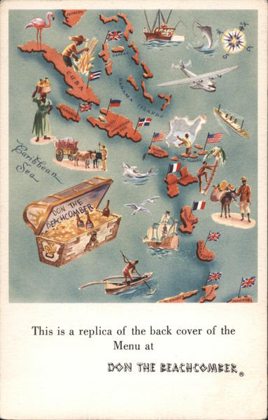 Don the Beachcomber Menu Replica California Advertising