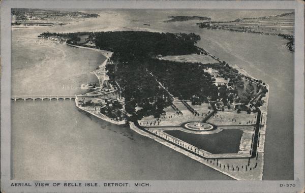 Aerial View of Belle Isle Detroit Michigan