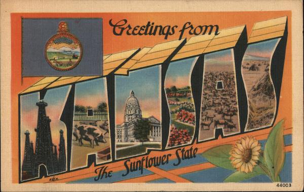Greetings from Kansas, the Sunflower State Large Letter