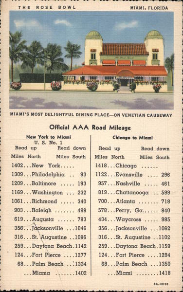 The Rose Bowl Restaurant Miami Florida