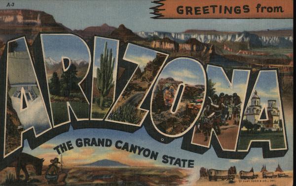 Greetings from Arizona, the Grand Canyon State Large Letter