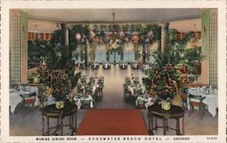 Marink Dining Room, Edgewater Beah Hotel Postcard