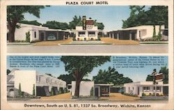 Plaza Court Motel Wichita, KS Postcard Postcard Postcard