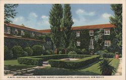 Northeast Patio, The Fred Harvey Alvarado Hotel Albuquerque, NM Postcard Postcard Postcard