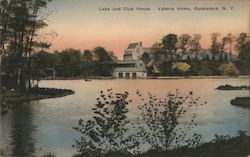 Lake and Club House, Valeria Home Postcard