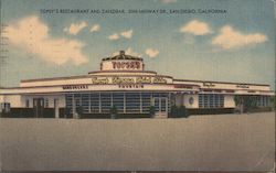 Topsy's Restaurant and Zanzibar San Diego, CA Postcard Postcard Postcard