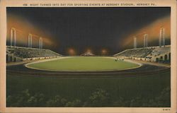 Lighted Night Event, Hershey Stadium Postcard