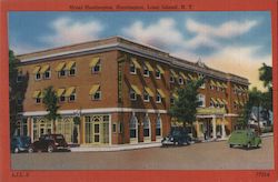 Hotel Huntington in Huntington, Long Island N.Y With vintage cars Postcard