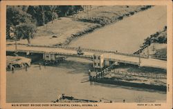 Main Street Bridge Over Intracoastal Canal Houma, LA Curt Teich Postcard Postcard Postcard