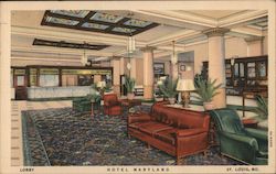 Lobby, Hotel Maryland Postcard