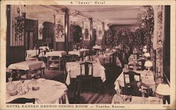 Hotel Kansan Orchid Dining Room Topeka, KS Postcard Postcard Postcard