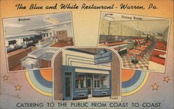 The Blue and White Restaurant Warren, PA Postcard Postcard Postcard