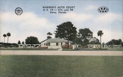 Warren's Auto Court Postcard