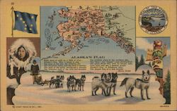 Territory of Alaska's Flag Flags Postcard Postcard 