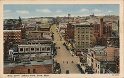 Main Street Looking North Butte, MT Postcard Postcard Postcard