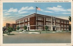 High School and Lindley Gymnasium Postcard