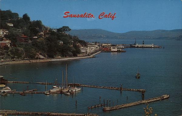 Scene of Main Street and Bridgeway Sausalito California