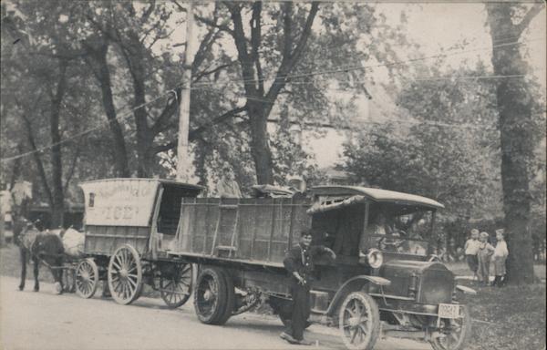 Hinsdale of Yesteryear - Horse Drawn Ice Delivery Wagon and Truck Illinois