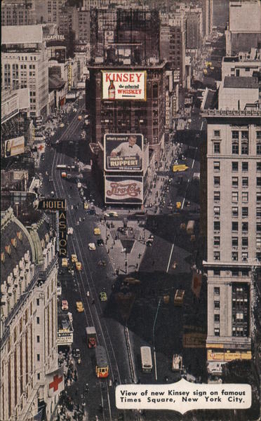 View of New Kinsey Sign on Famous Times Square New York