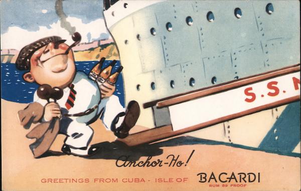 Anchor-Ho! Greetings from Cuba - Isle of Bacardi Advertising