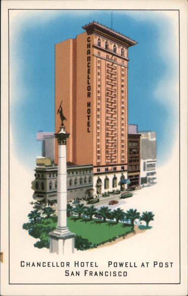 Chancellor Hotel - San Francisco, California hotel tower illustration