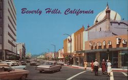 Intersection of Beverly Drive and Wilshire Boulevard Postcard