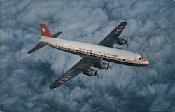 Swiss Air Line Transatlantic DC-6 B Postcard