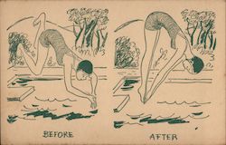 Diving, Before and After Postcard