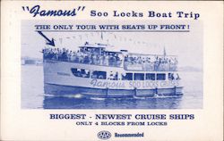 Famous Soo Locks Boat Trip Postcard