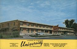 University Motel and Restaurant Kansas City, KS Postcard Postcard 