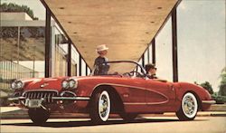 1960 Chevrolet Corvette in Roman Red Postcard