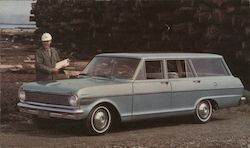 1965 Chevy II Nova 4 Door Station Wagon Postcard