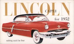 Lincoln Capri for 1952 Cars Postcard Postcard Postcard
