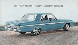 64 Plymouth Fury 4-Door Sedan Postcard