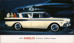 1959 Rambler Custom 4-Door Sedan Cars Postcard Postcard Postcard